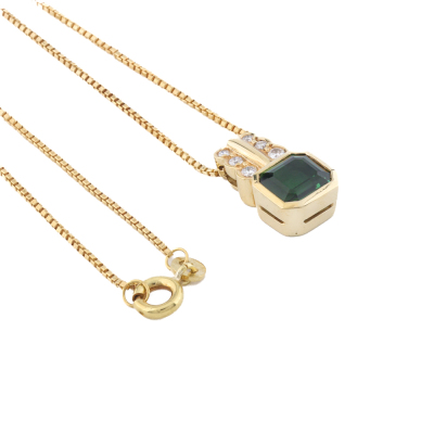 1.80ct Green Tourmaline & Diamond Pendant - 5
