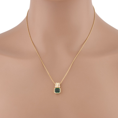 1.80ct Green Tourmaline & Diamond Pendant - 6