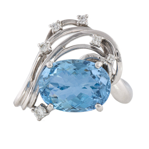 4.82ct Aquamarine & Diamond Ring