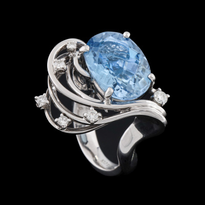 4.82ct Aquamarine & Diamond Ring - 5