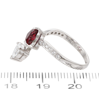 1.09ct Pigeon Blood Ruby & Diamond Ring AIGS - 2