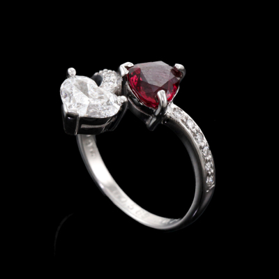 1.09ct Pigeon Blood Ruby & Diamond Ring AIGS - 4