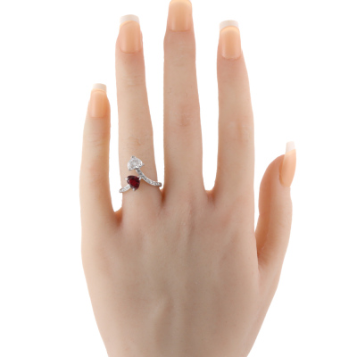 1.09ct Pigeon Blood Ruby & Diamond Ring AIGS - 5