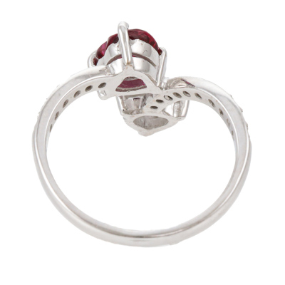 1.09ct Pigeon Blood Ruby & Diamond Ring AIGS - 6