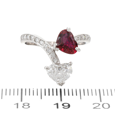 1.09ct Pigeon Blood Ruby & Diamond Ring AIGS - 7
