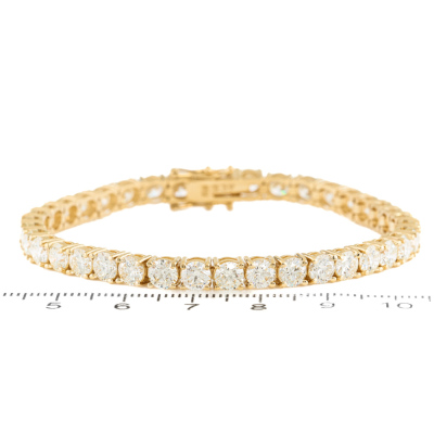 13.39ct Diamond Tennis Gold Bracelet - 2