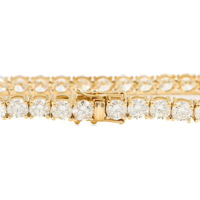 13.39ct Diamond Tennis Gold Bracelet - 5