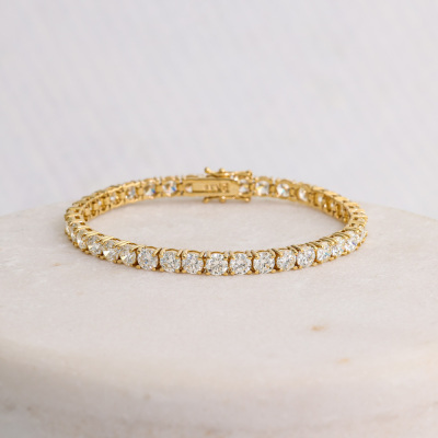 13.39ct Diamond Tennis Gold Bracelet - 7