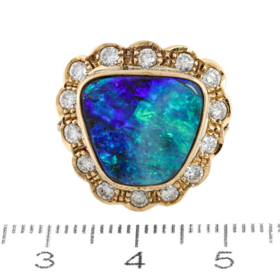 Boulder Opal & Diamond Ring - 3