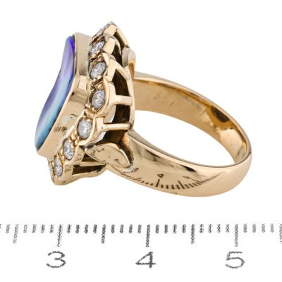 Boulder Opal & Diamond Ring - 4