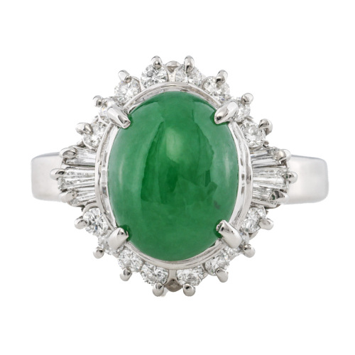 2.97ct Jade & Diamond Ring