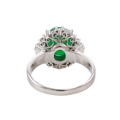 2.97ct Jade & Diamond Ring - 3