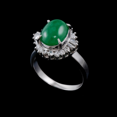 2.97ct Jade & Diamond Ring - 4