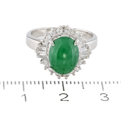 2.97ct Jade & Diamond Ring - 6