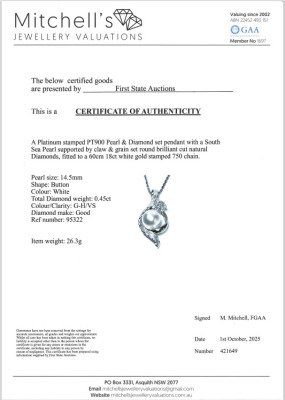 14.5mm South Sea Pearl & Diamond Pendant - 4