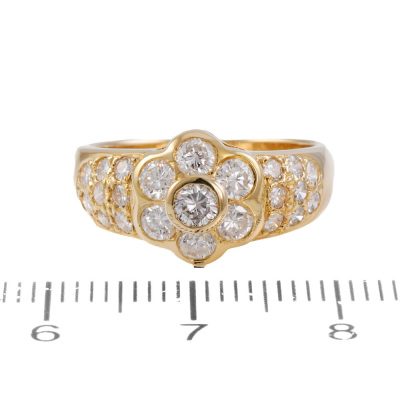 1.08ct Diamond 18ct Gold Dress Ring - 2