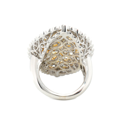 4.40ct Fancy Yellow & White Diamond Ring - 5