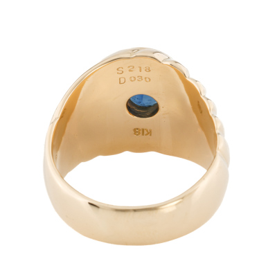 2.18ct Sapphire & Diamond Mens Ring, 18ct Gold 25.4g - 4