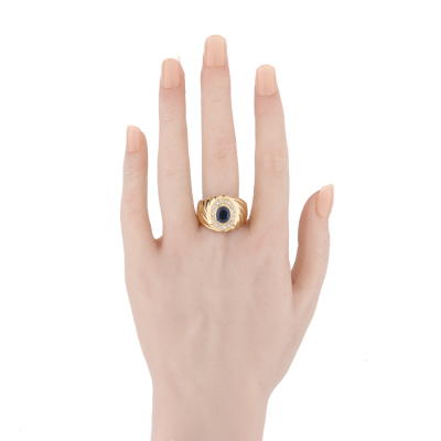 2.18ct Sapphire & Diamond Mens Ring, 18ct Gold 25.4g - 6