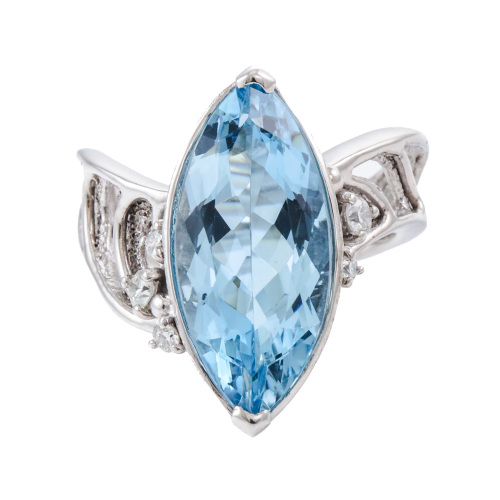 5.40ct Aquamarine & Diamond Ring