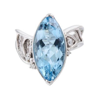 5.40ct Aquamarine & Diamond Ring