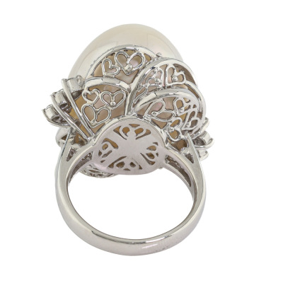 17.4mm South Sea Pearl & Diamond Ring - 5