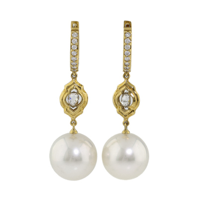 Autore South Sea Pearl & Diamond Earrings - 3