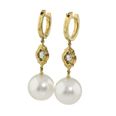 Autore South Sea Pearl & Diamond Earrings - 5