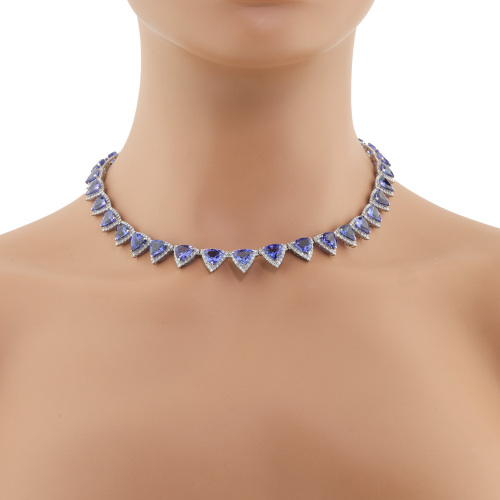 54.10ct Tanzanite & 9.27ct Diamond Necklace