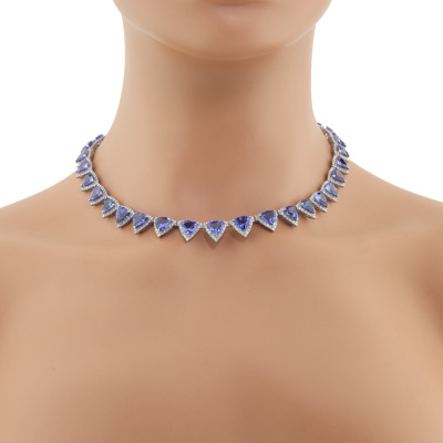 54.10ct Tanzanite & 9.27ct Diamond Necklace