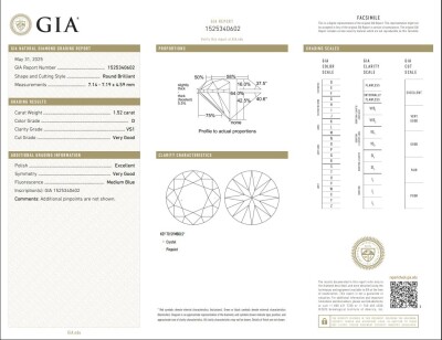 1.52ct Diamond Solitaire Ring GIA D VS1 - 2