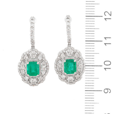 1.37ct Emerald & Diamond Earrings - 3