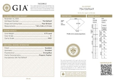 0.72ct Loose Diamond GIA E VVS1 - 2