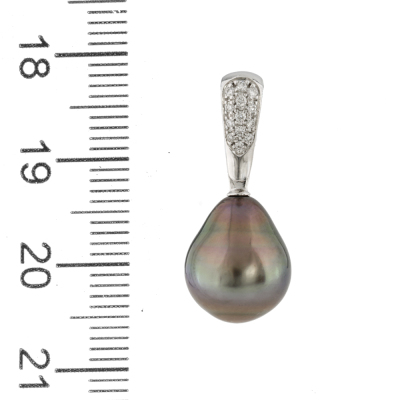 Autore 10.2mm Tahitian Pearl & Diamond Enhancer Pendant - 2