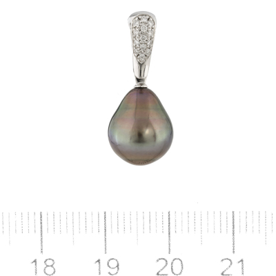 Autore 10.2mm Tahitian Pearl & Diamond Enhancer Pendant - 3