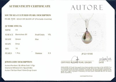 Autore 10.2mm Tahitian Pearl & Diamond Enhancer Pendant - 4