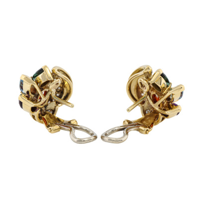 2.10ct Multicolour Gemstone & Diamond Earrings - 3