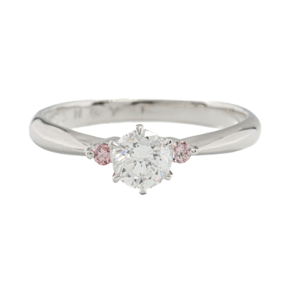 Argyle Intense Pink & white Diamonds Trilogy Ring GSL