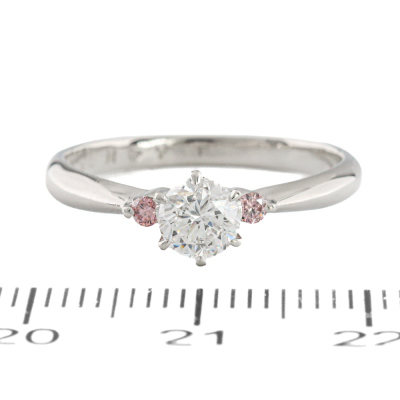 Argyle Intense Pink & white Diamonds Trilogy Ring GSL - 2