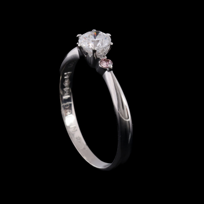 Argyle Intense Pink & white Diamonds Trilogy Ring GSL - 6