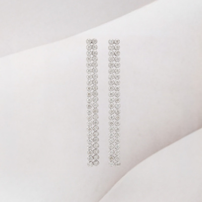 5.28ct Diamond Dangle Earrings - 2