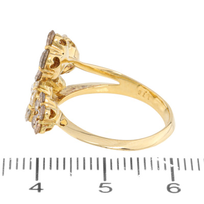 Cognac & White Diamond Dress Ring 1.70ct - 3