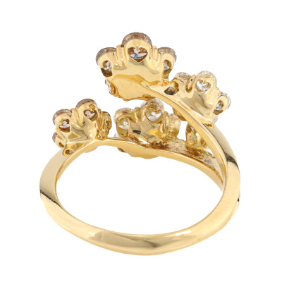 Cognac & White Diamond Dress Ring 1.70ct - 4