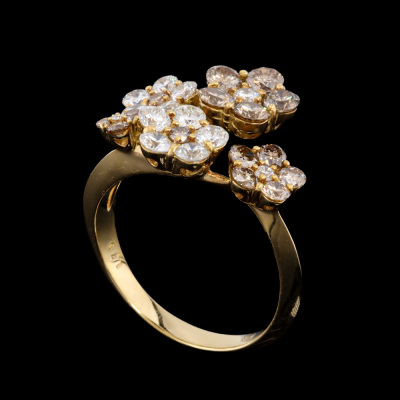 Cognac & White Diamond Dress Ring 1.70ct - 5