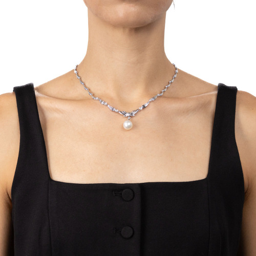 12mm South Sea Pearl & Diamond Necklace