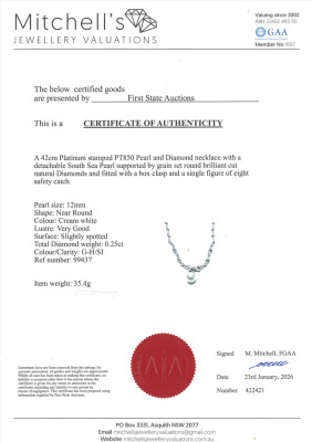 12mm South Sea Pearl & Diamond Necklace - 4