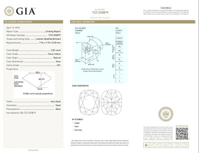 5.02ct Diamond Trilogy Ring GIA Fancy Yellow VS1 - 6