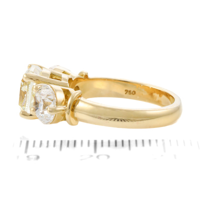 5.02ct Diamond Trilogy Ring GIA Fancy Yellow VS1 - 8