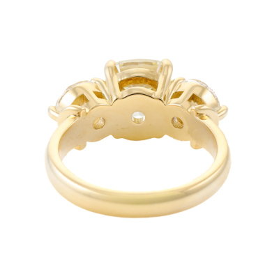 5.02ct Diamond Trilogy Ring GIA Fancy Yellow VS1 - 9
