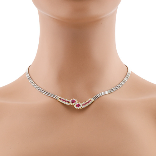 1.59ct Ruby & Diamond Necklace